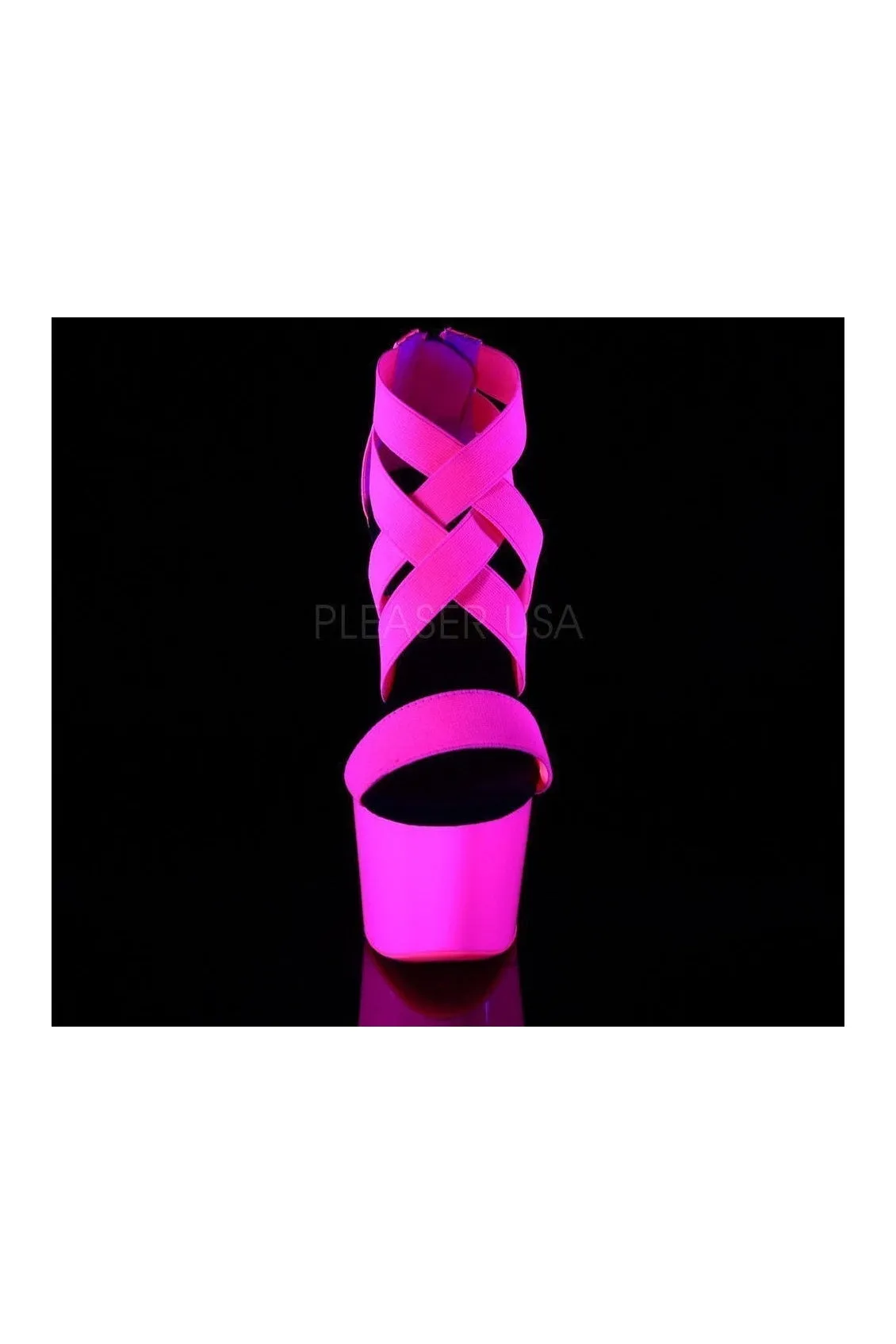 ADORE-769UV Exotic Platform Sandal | Fuchsia elastic