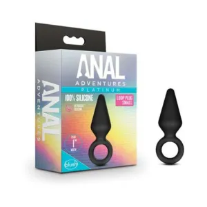 Anal Adventures Platinum - Silicone Loop Plug - Small - Black