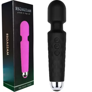 Bebuzzed Chubby Wand USB Rechargeable Vibrator Black