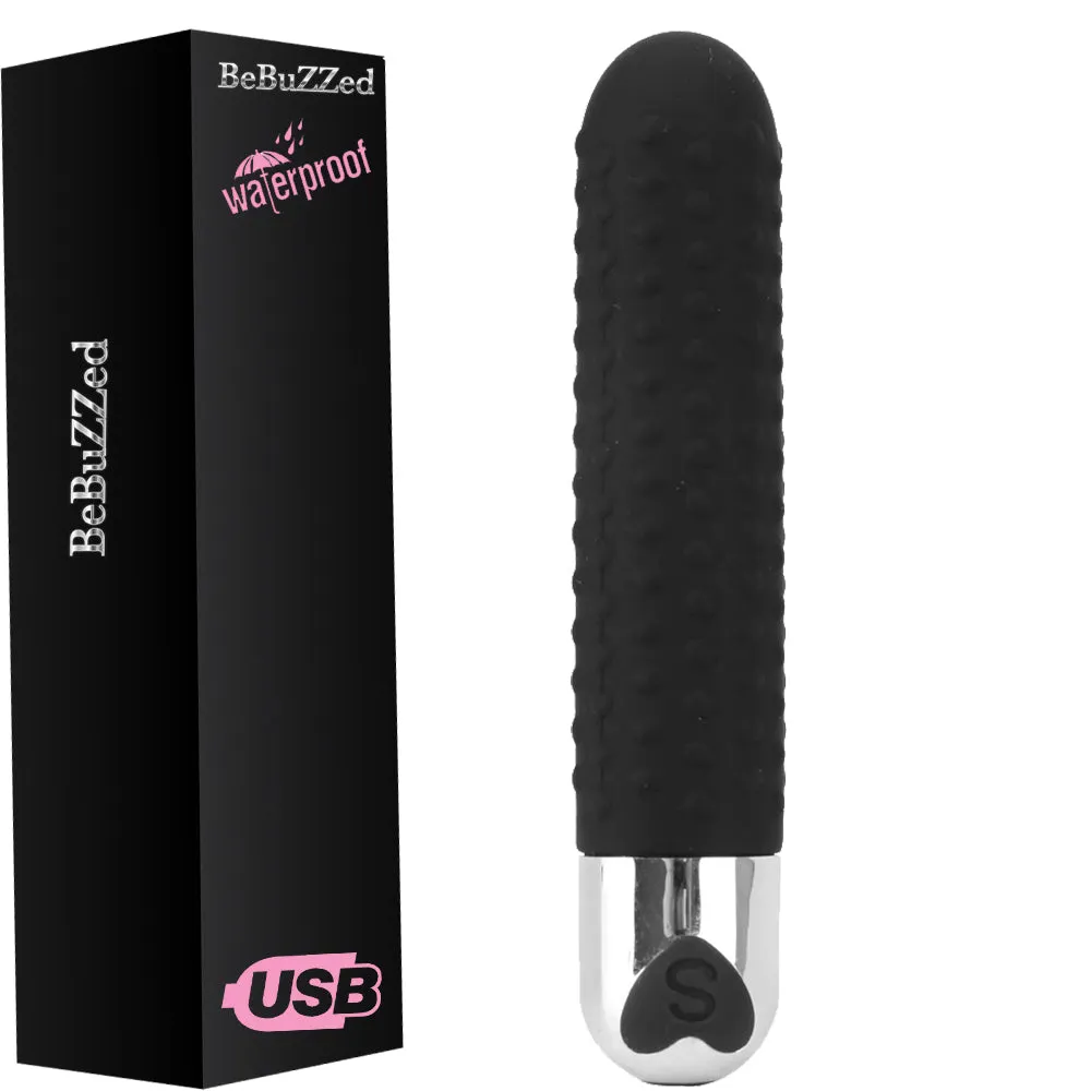 Bebuzzed Cloe Bullet G Spot Textured Dots Vibrator USB Rechargeable Black