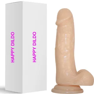 Bebuzzed Happy 6 Realistic Dildo Veined Balls Suction Cup Flesh