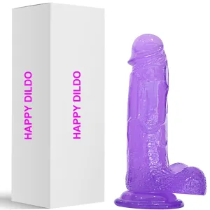 Bebuzzed Happy 6 Realistic Dildo Veined Balls Suction Cup Purple