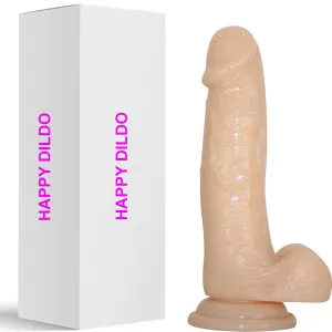 Bebuzzed Happy 7 Realistic Dildo Veined Balls Suction Cup Flesh