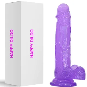 Bebuzzed Happy 8 Realistic Dildo Veined Balls Suction Cup Purple