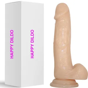 Bebuzzed Happy 8.5 Realistic Dildo Veined Balls Suction Cup Flesh
