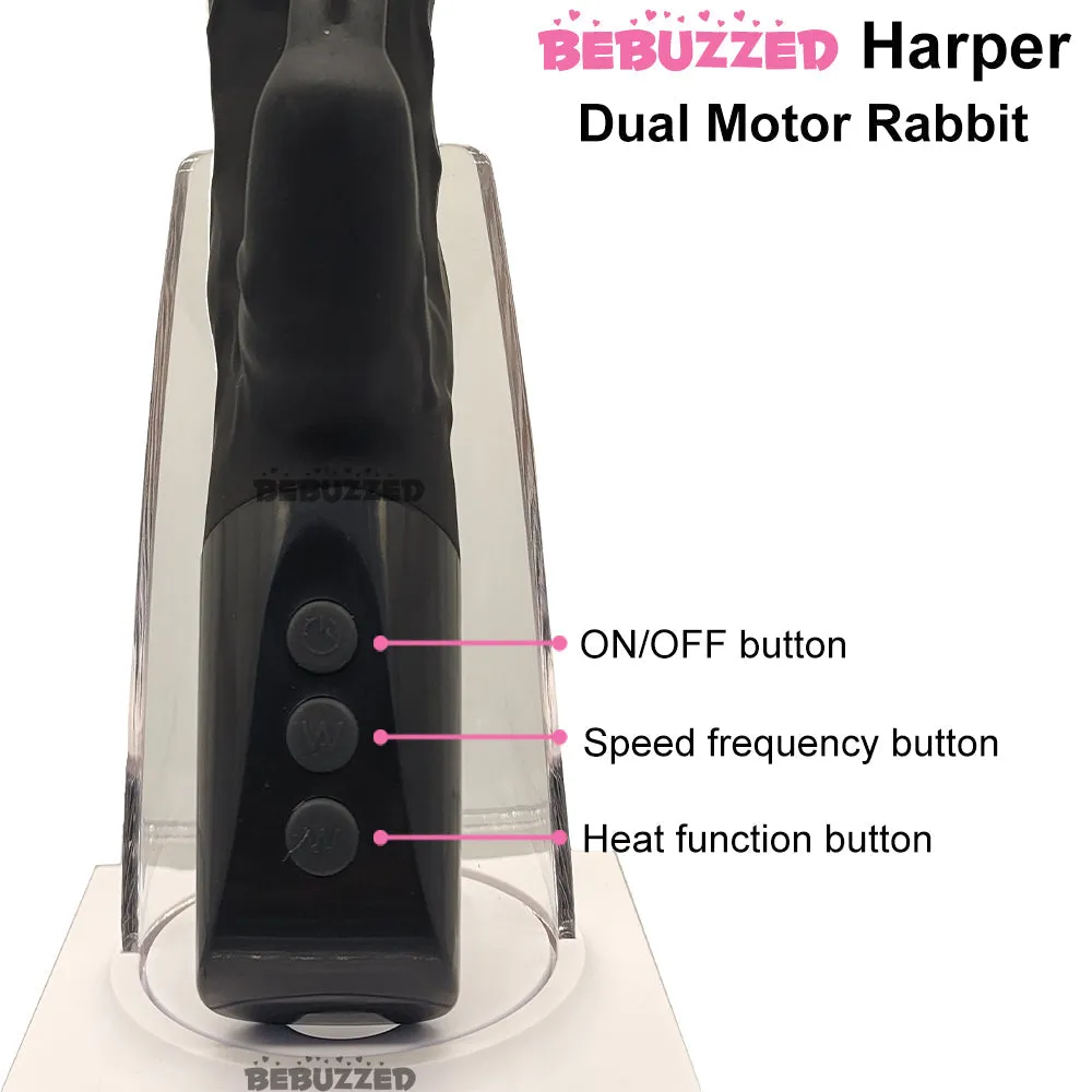 Bebuzzed Harper Heated G-Spot Rabbit Vibrator USB Rechargeable Black