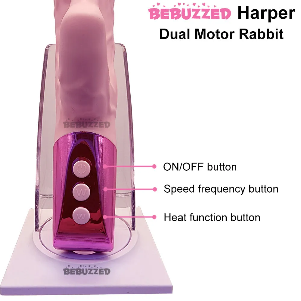 Bebuzzed Harper Heated G-Spot Rabbit Vibrator USB Rechargeable Pink