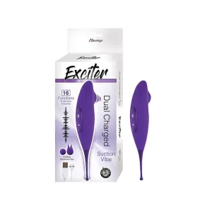 Exciter Suction Vibe Rechargeable Silicone Purple