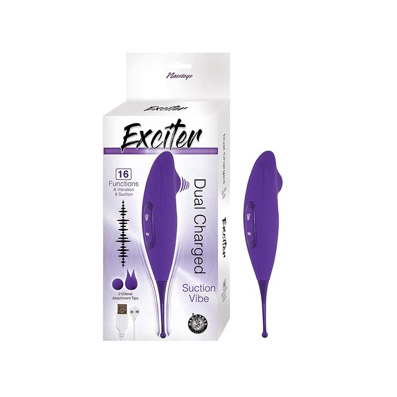 Exciter Suction Vibe Rechargeable Silicone Purple