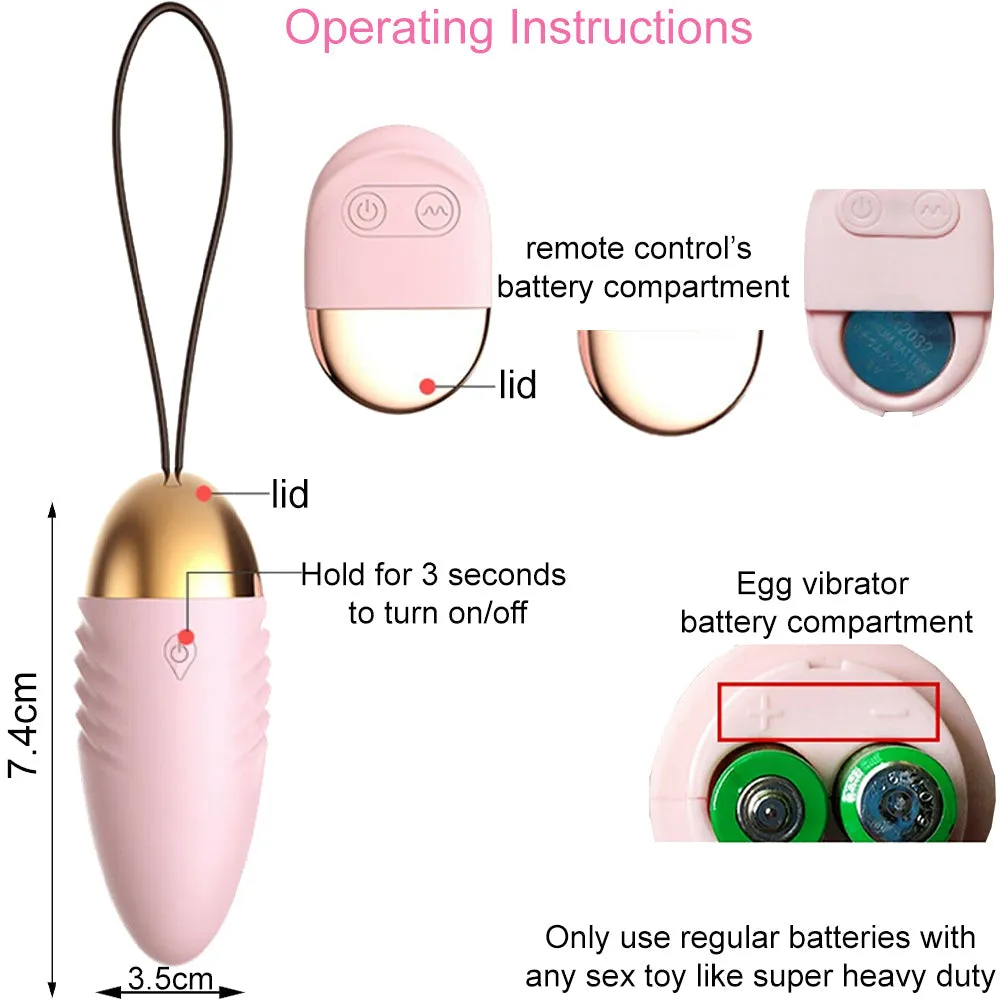 Gina Wireless Vibrating Egg Kegel Ball Ben Wa Vibrator Pink