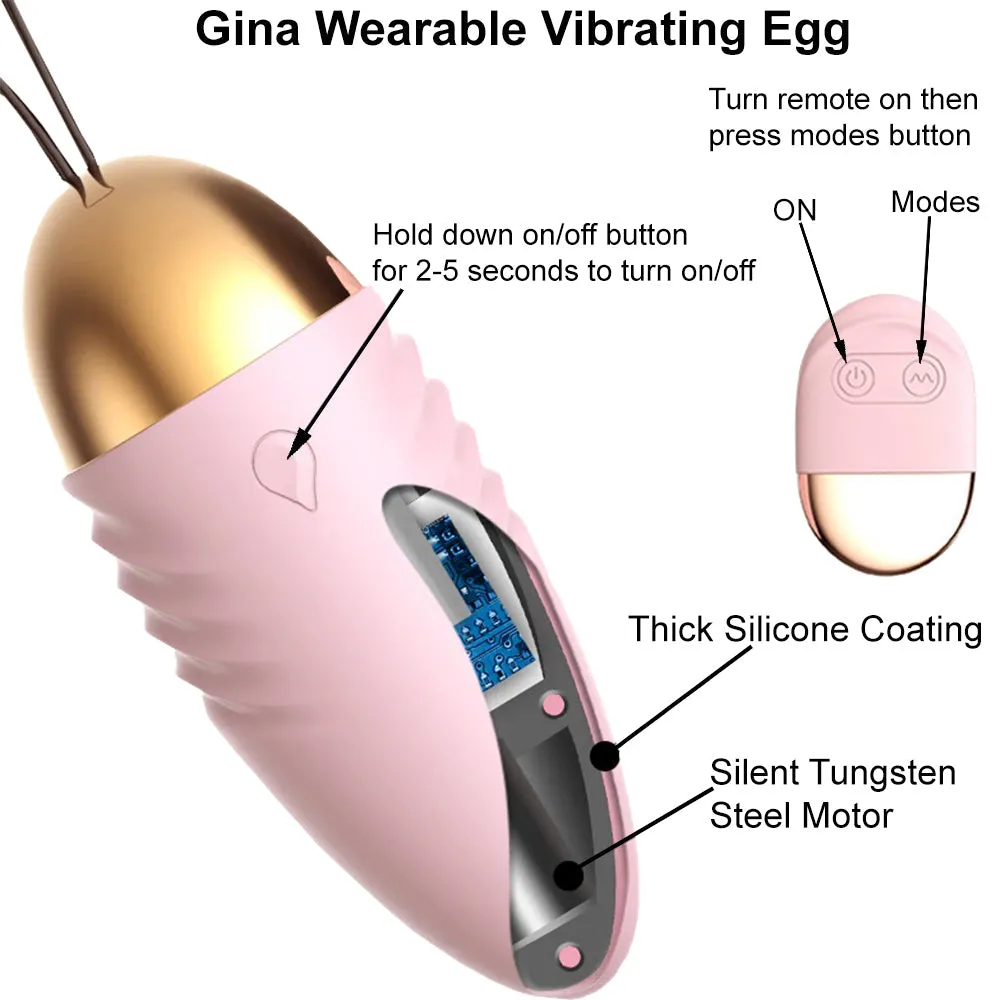 Gina Wireless Vibrating Egg Kegel Ball Ben Wa Vibrator Pink