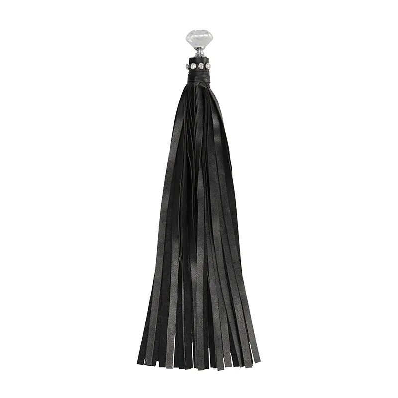 Ouch! Diamond Studded Faux Leather Flogger Black