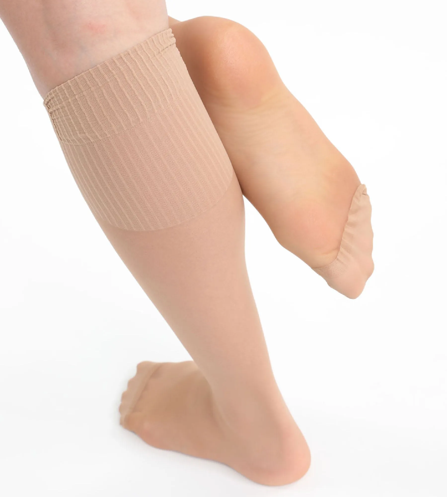 Pack of 2 pairs of caramel AbsoluFlex 20 transparent knee highs