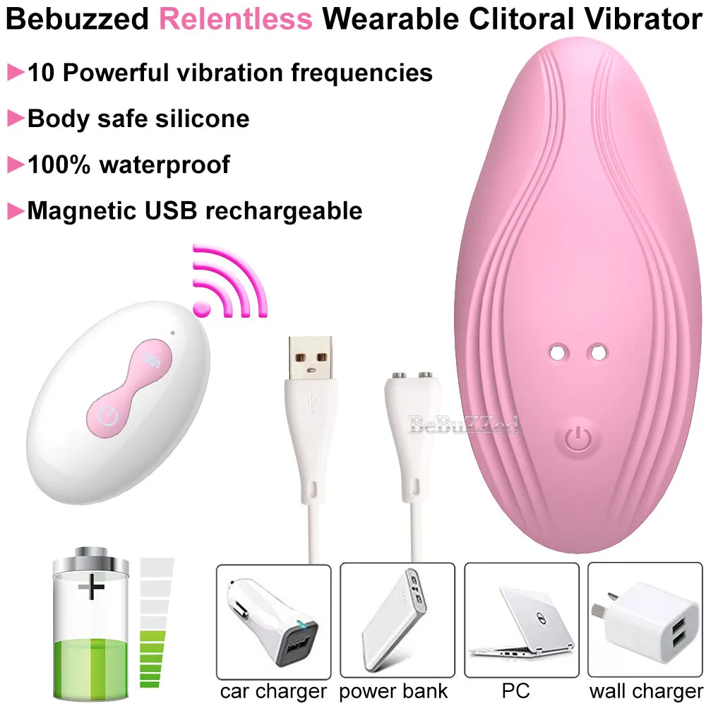 Relentless Wearable Panty Vibrator Remote Controlled Clitoral Stimulator USB