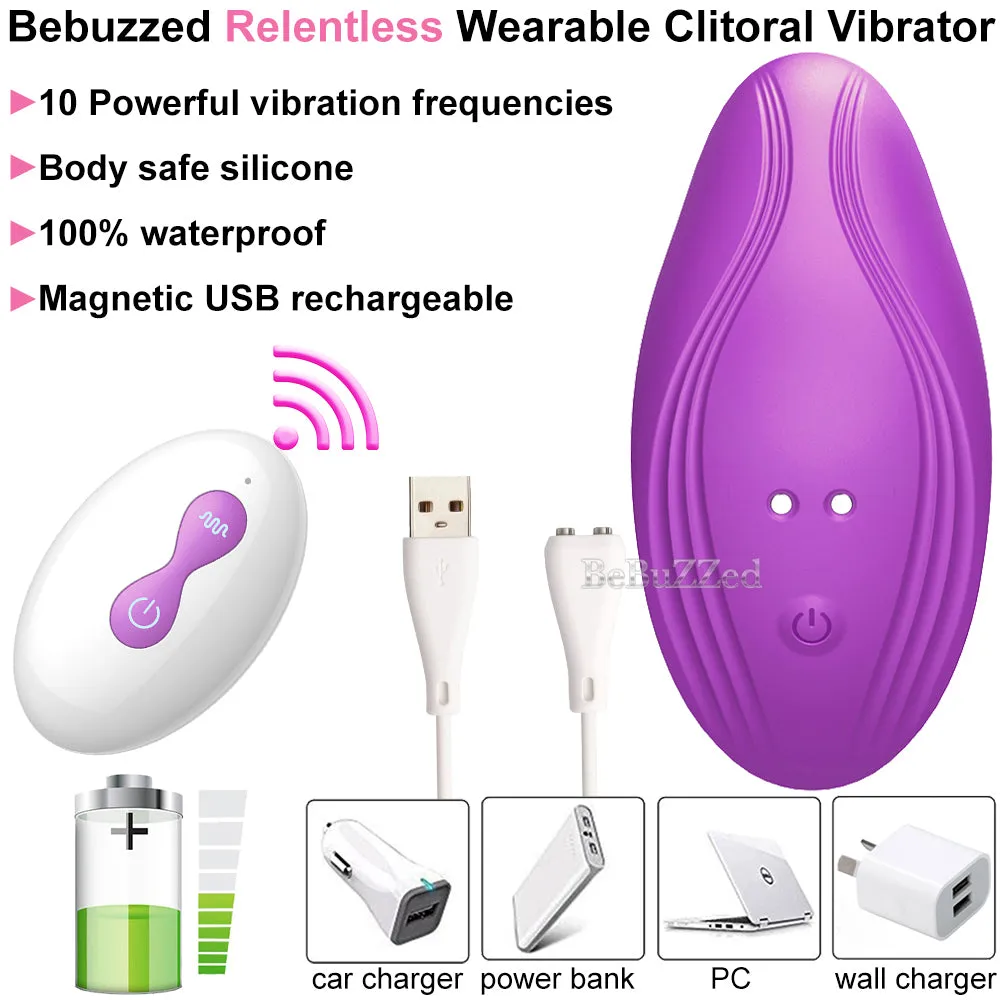 Relentless Wearable Panty Vibrator Remote Controlled Clitoral Stimulator USB