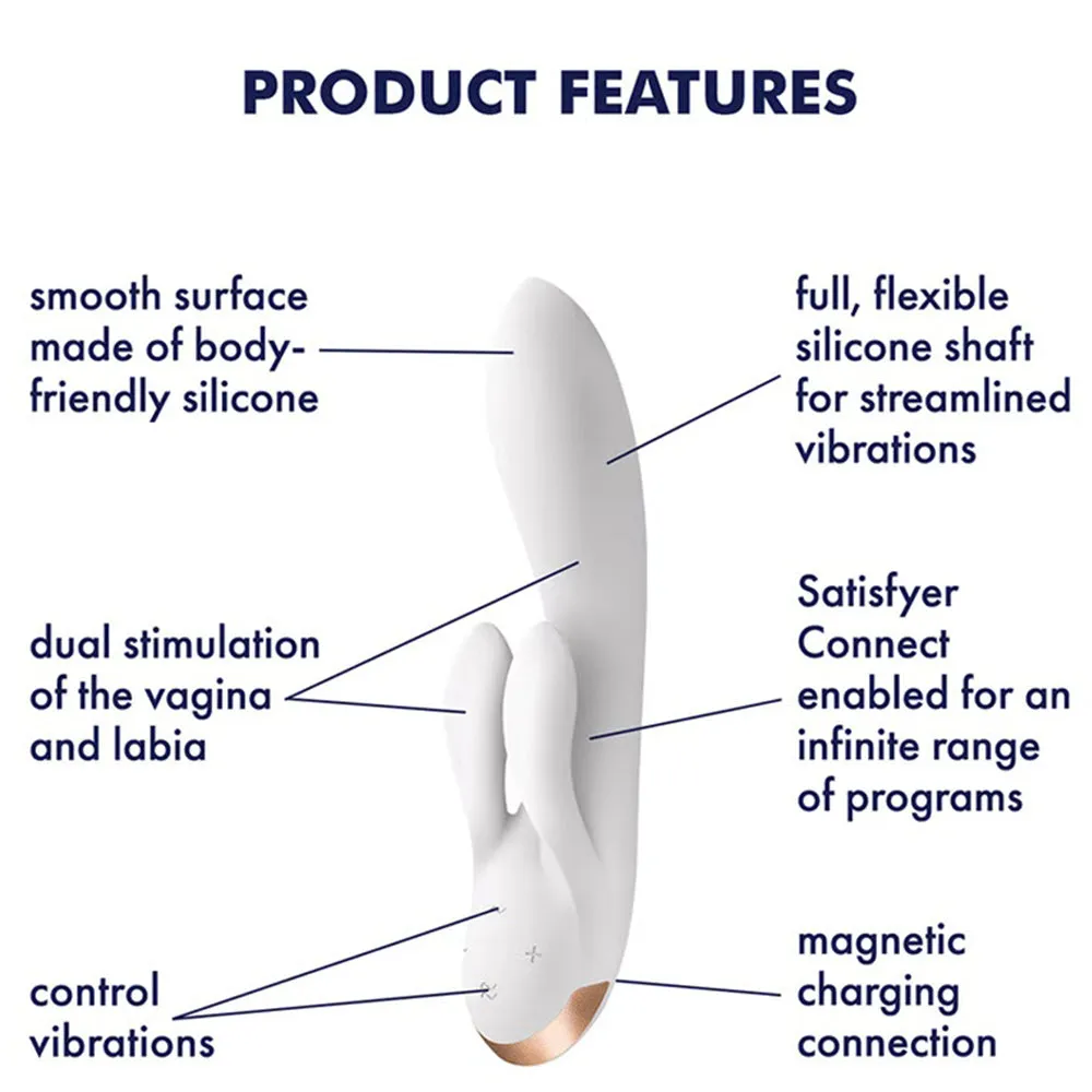 Satisfyer Double Flex APP Control G-Spot Rabbit Vibrator Clitoral USB Sex Toy