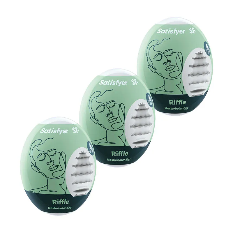 Satisfyer Masturbator Eggs - Riffle 3 Pack Male 3D Stroker