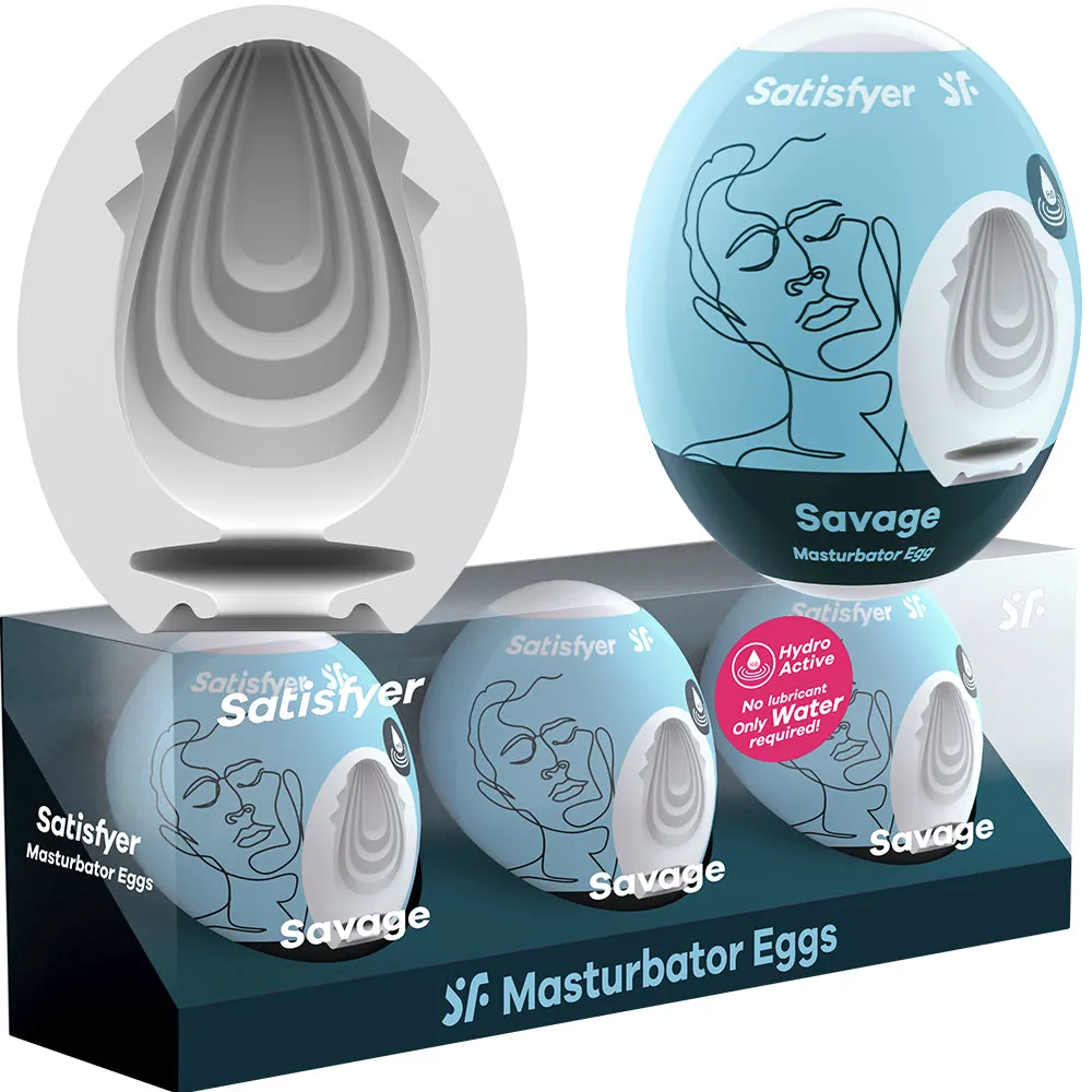Satisfyer Masturbator Eggs - Savage 3 Pack Male 3D Stroker