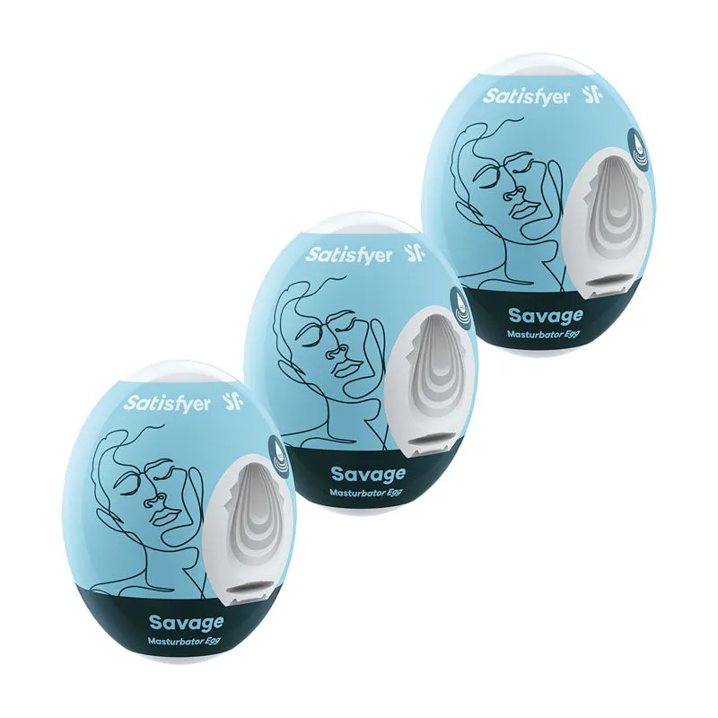 Satisfyer Masturbator Eggs - Savage 3 Pack Male 3D Stroker