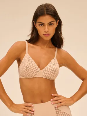 Subtile Wireless Triangle Bra - Peau Rose