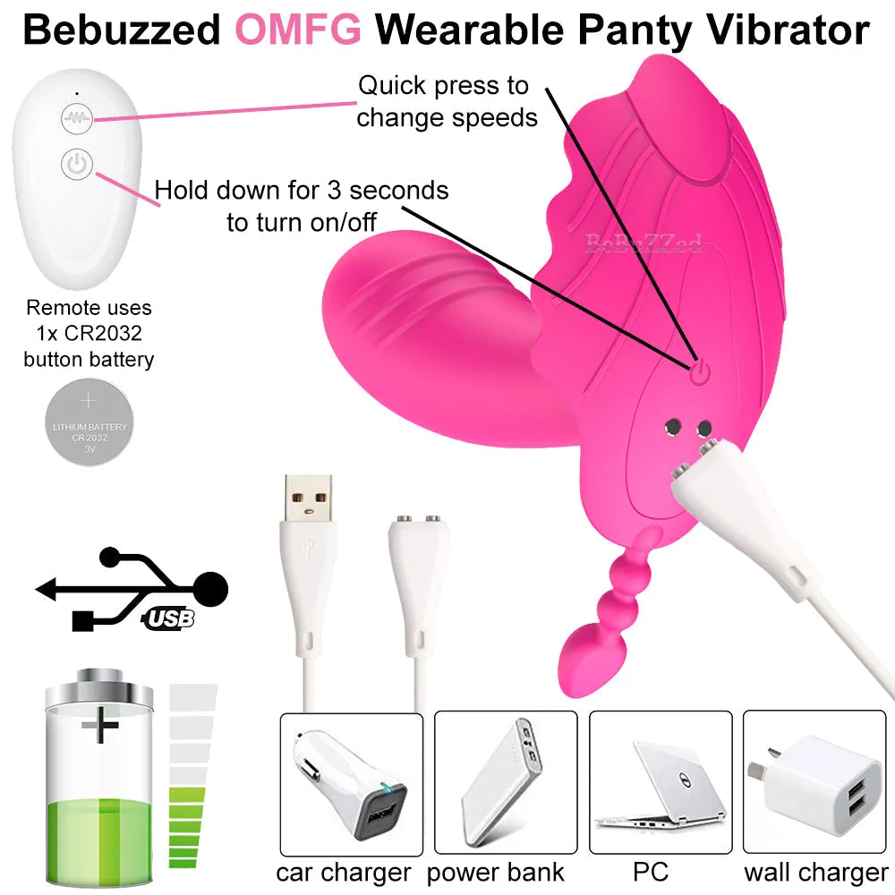 Wearable Panty TRIPLE G-Spot Vibrator Clitoral Stimulator Remote Couples Sex Toy