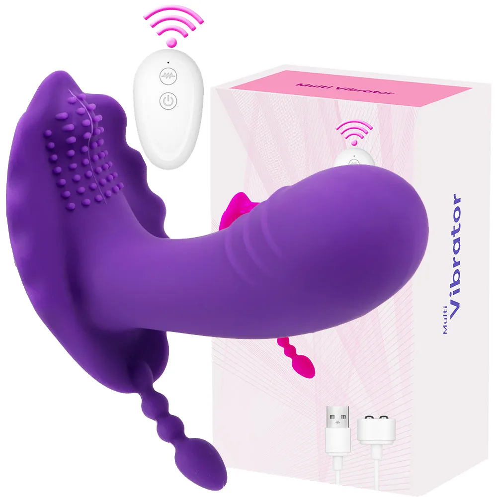 Wearable Panty TRIPLE G-Spot Vibrator Clitoral Stimulator Remote Couples Sex Toy