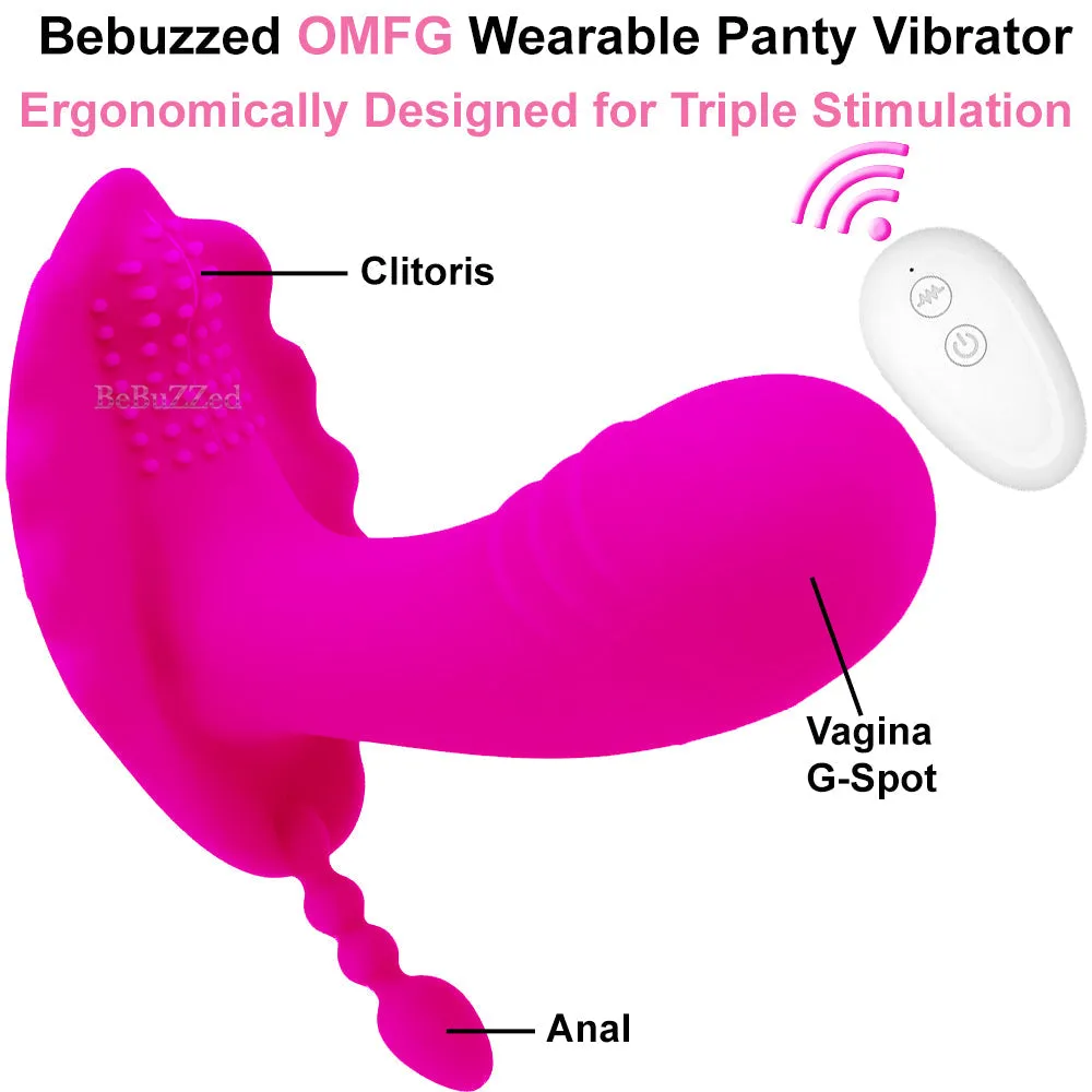 Wearable Panty TRIPLE G-Spot Vibrator Clitoral Stimulator Remote Couples Sex Toy