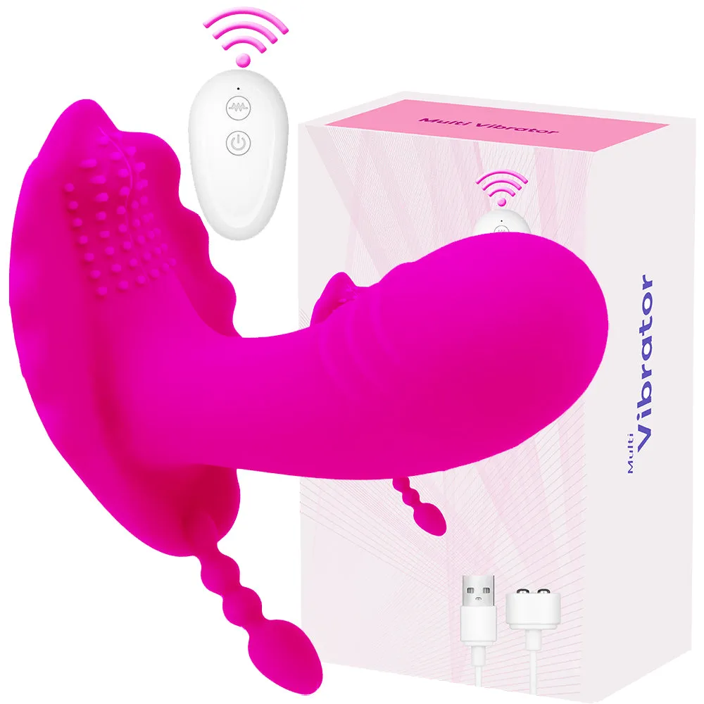 Wearable Panty TRIPLE G-Spot Vibrator Clitoral Stimulator Remote Couples Sex Toy
