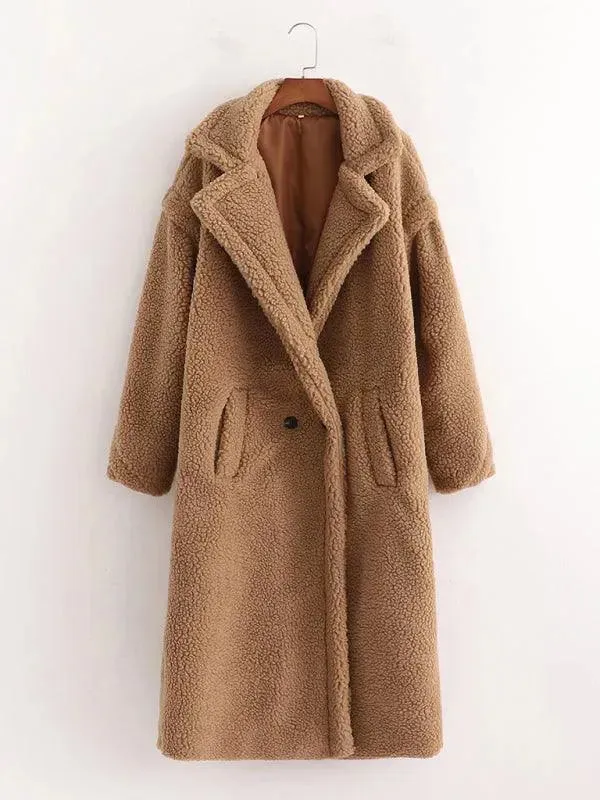 Women's Warm Fur Woolen Overcoat