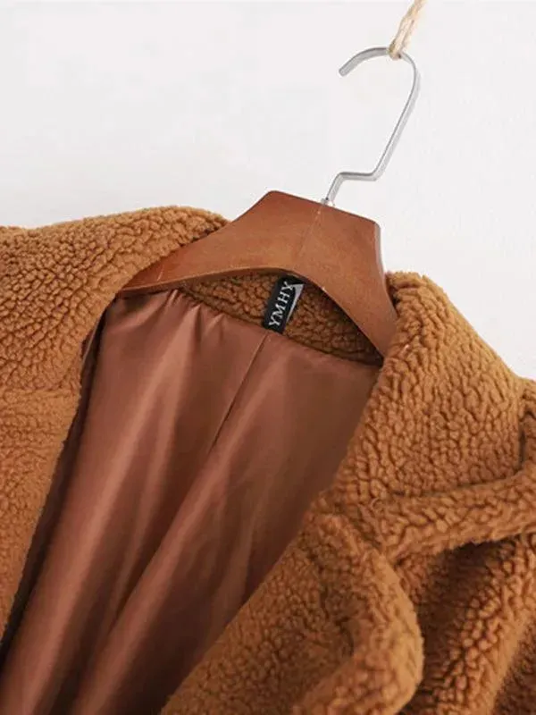 Women's Warm Fur Woolen Overcoat
