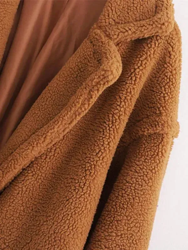 Women's Warm Fur Woolen Overcoat