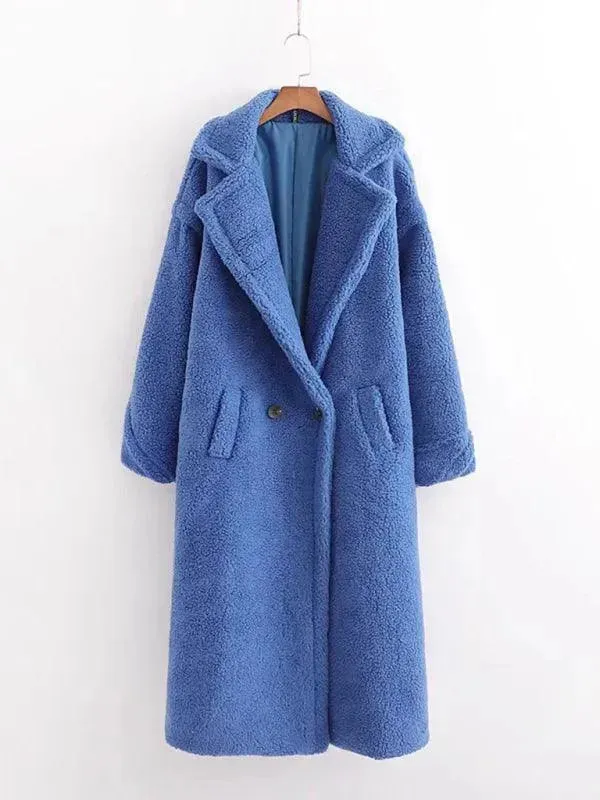 Women's Warm Fur Woolen Overcoat