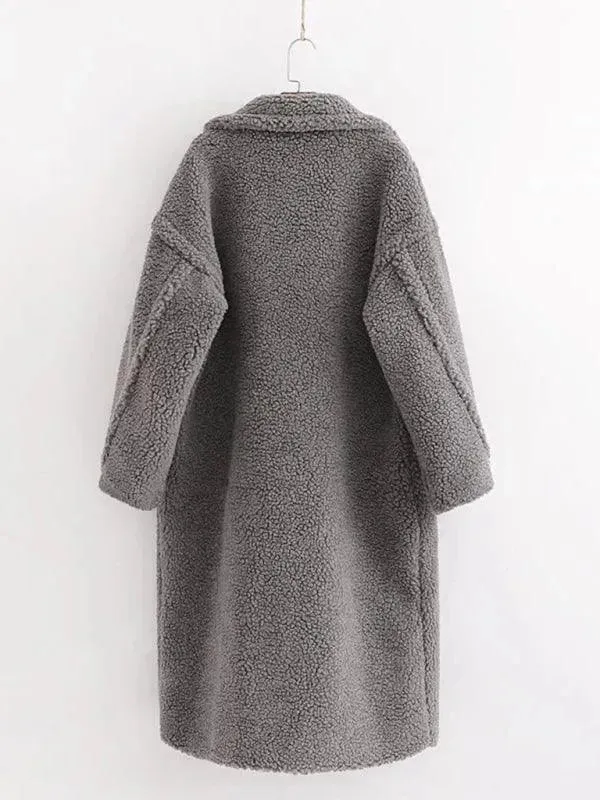 Women's Warm Fur Woolen Overcoat